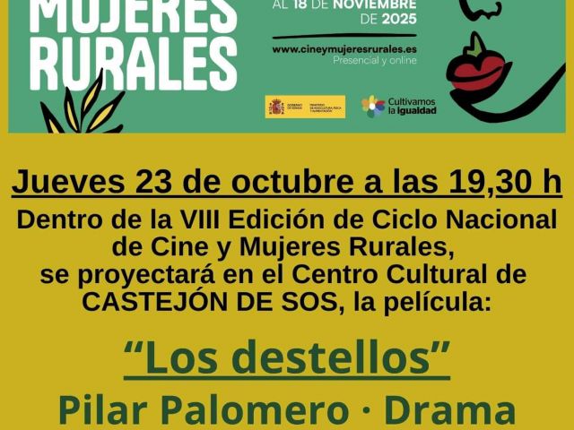 Proyección película "LOS DESTELLOS" de Pilar Palomero - Jueves 23 octubre a las 19,30 h