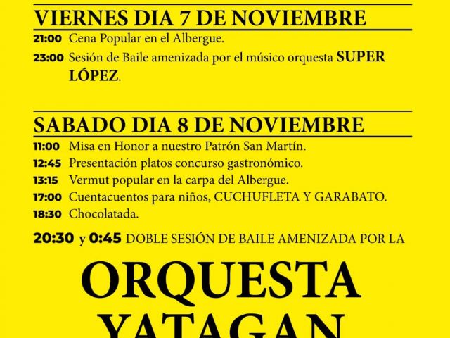 FIESTAS EN LIRI EN HONOR A SAN MARTÍN - Días 7 y 8 de noviembre 2025