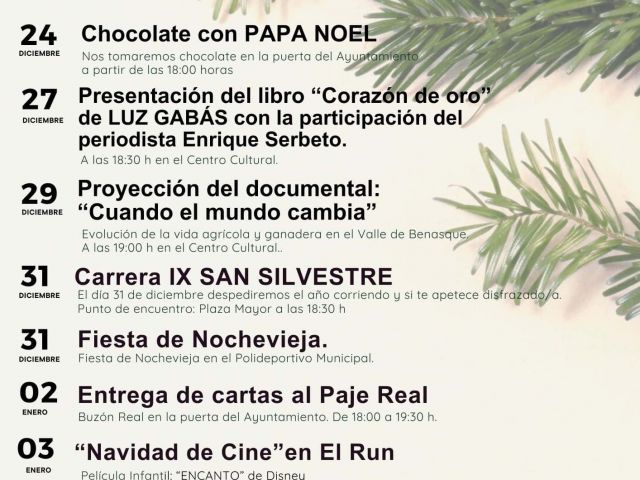 ES NAVIDAD EN CASTEJÓN DE SOS 2025-26 - CARTEL Actividades