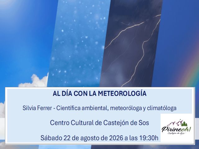 Charla "Al día con la meteorología" con Silvia Ferrer - Sábado 22 agosto