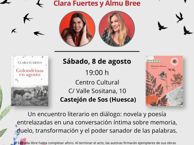 Encuentro literario "Entre vuelos y flores" - Sábado 8 agosto a las 19 h