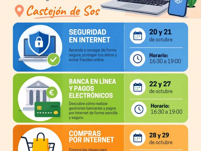 Cursos gratuitos en Castejón de Sos: "Aprende a desenvolverte con seguridad en el mundo digital"